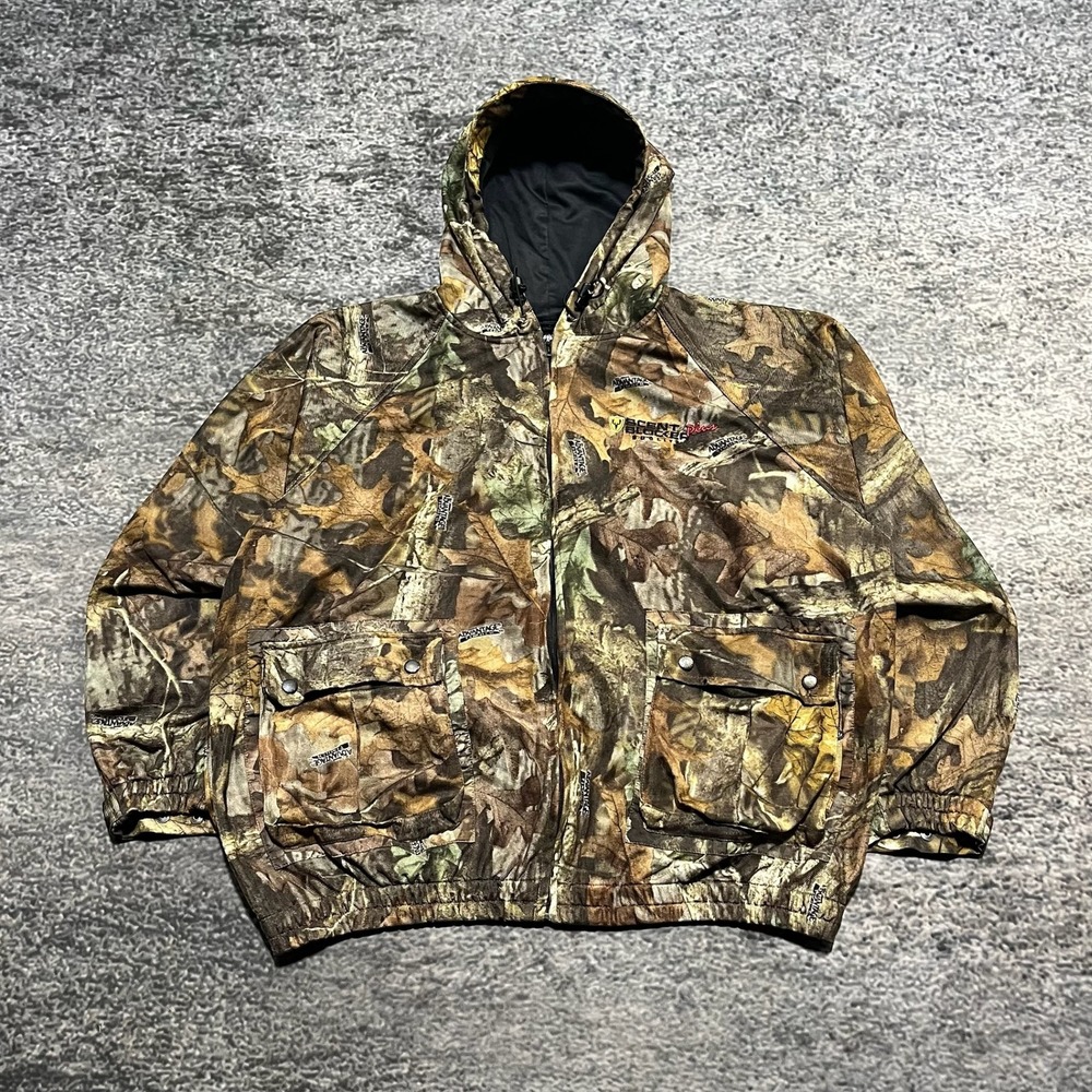 Scent Blocker Plus Bug Lite Camo Jacket Mens XL Full Zip‎ Camouflage Outdoor